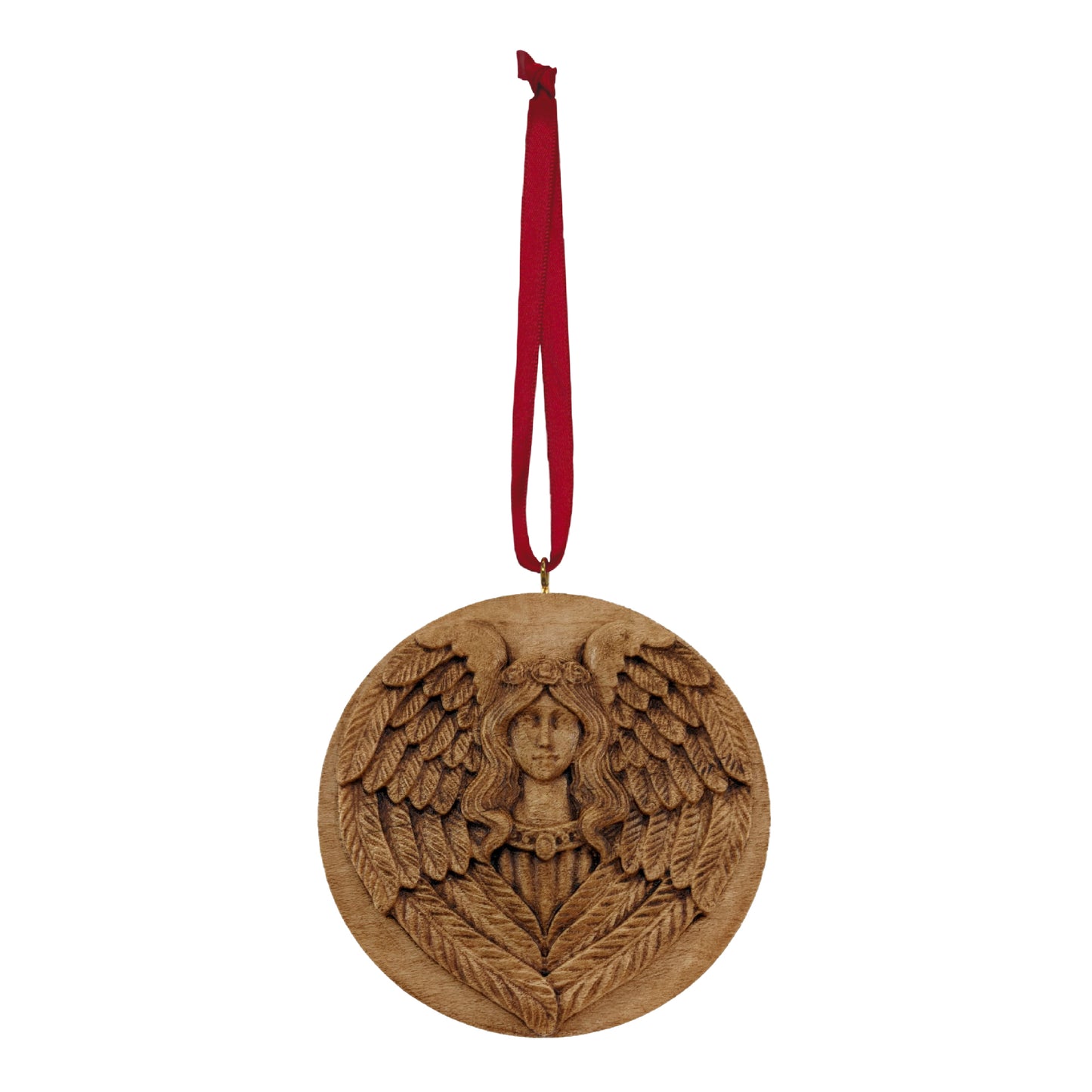Angel Carved Wood Ornament