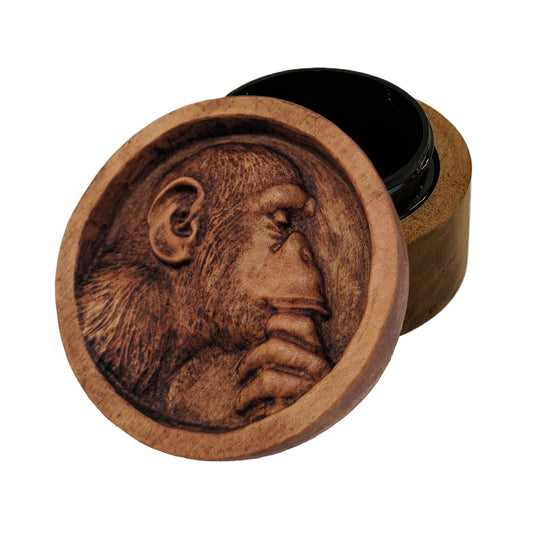 Ape Thinker Carved Box