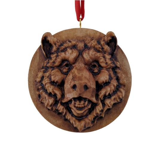 Bear Carved Wood Ornament