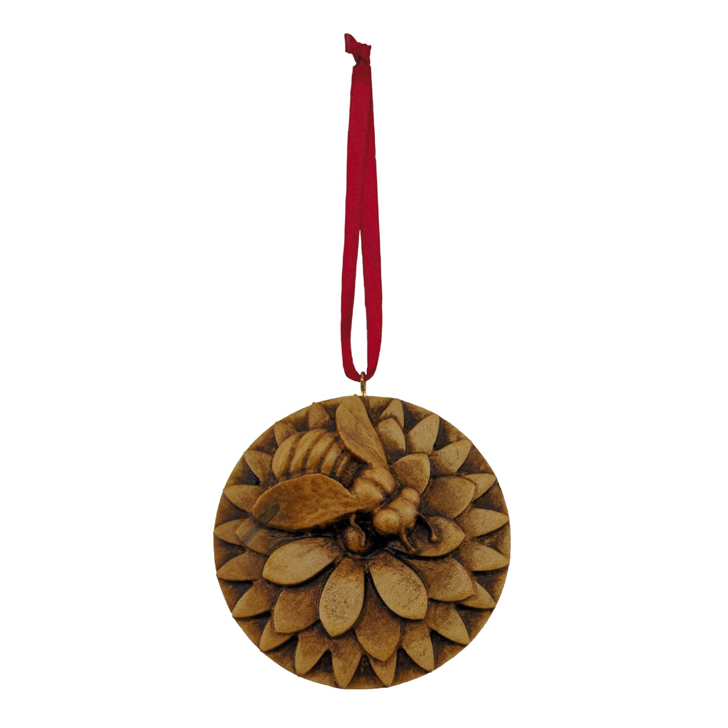 Bee Carved Wood Ornament