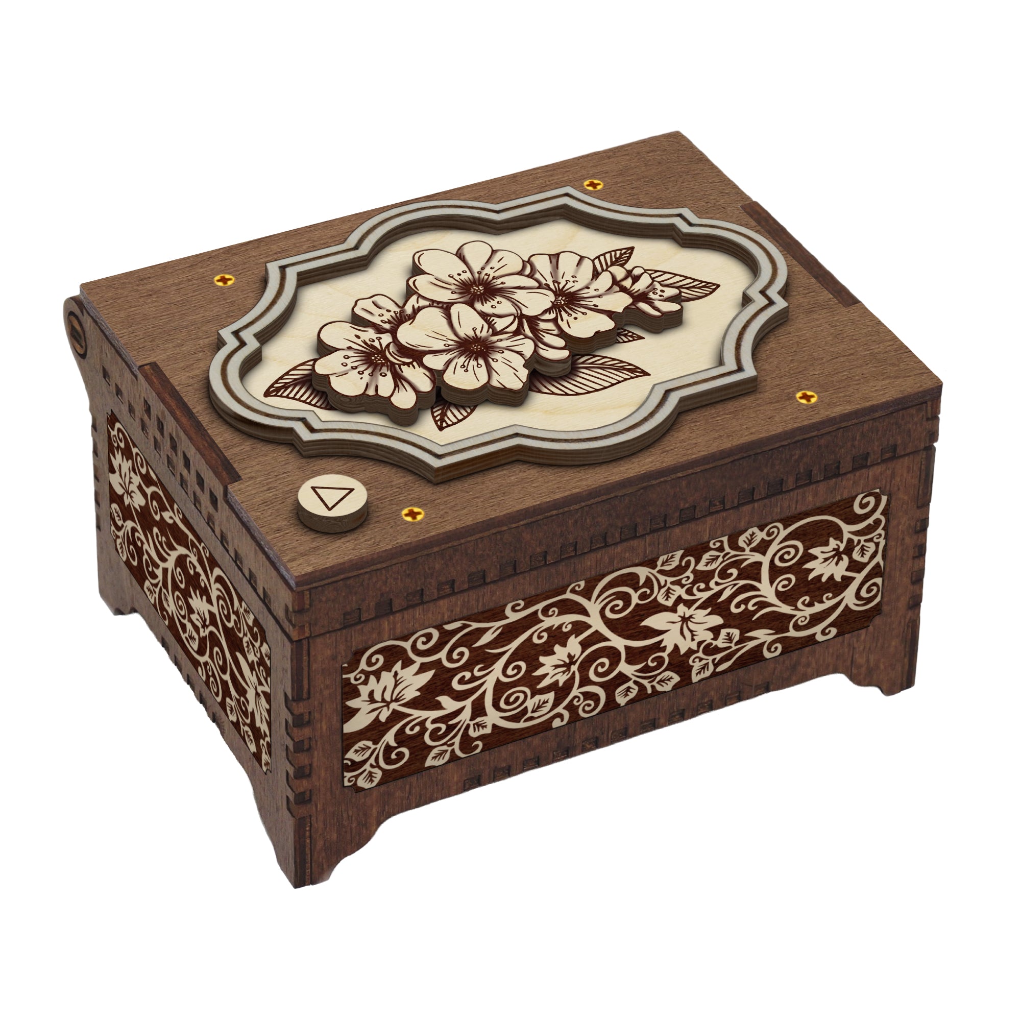 Cherry Blossom Flower MP3 Music Box, Plays Any Audio, Your Photo