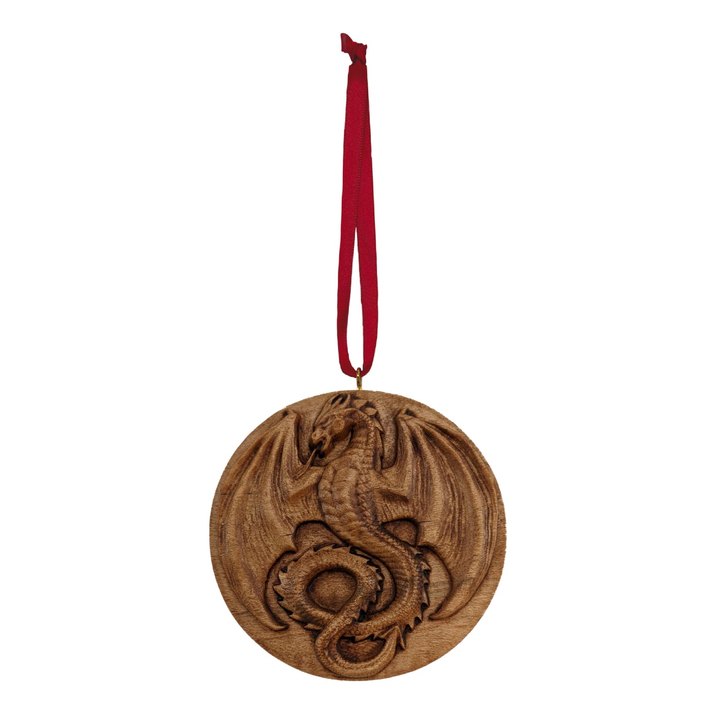 Dragon Carved Wood Ornament