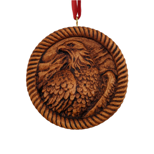 Eagle Carved Wood Ornament