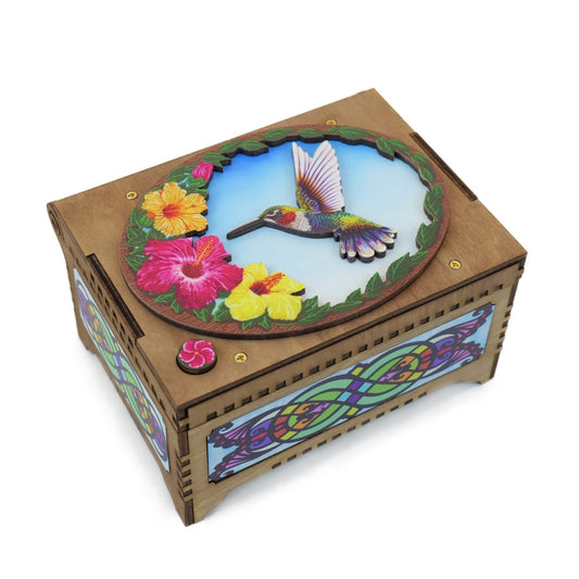 Colorful Hummingbird Music Box