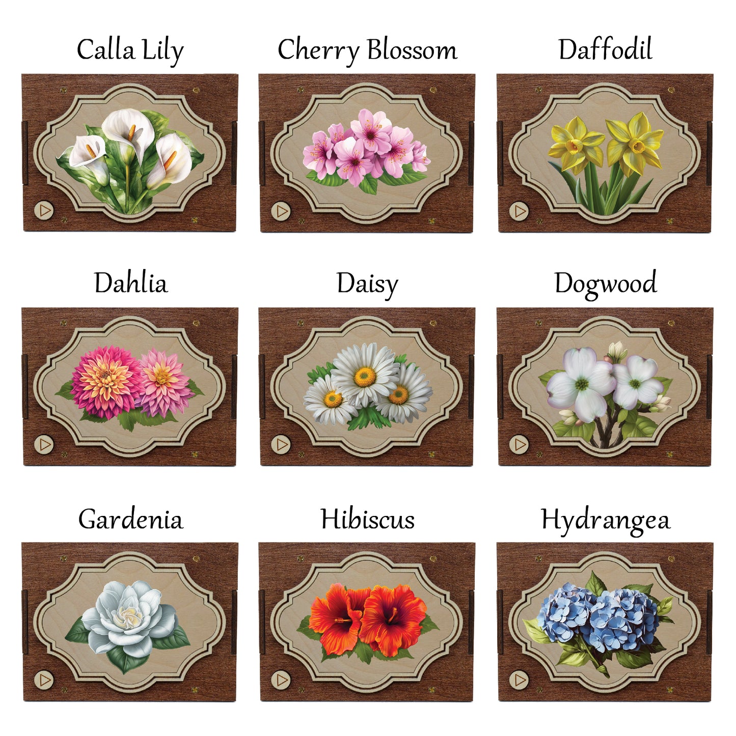 Flower MP3 Musical Ornament, 21 Flower Choices