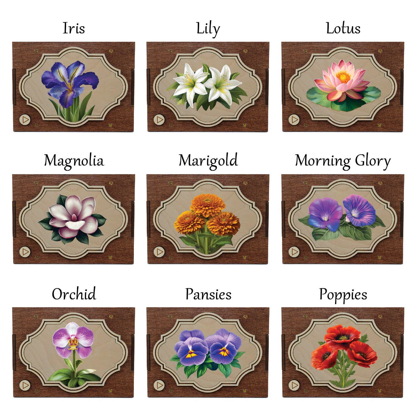 Flower MP3 Musical Ornament, 21 Flower Choices