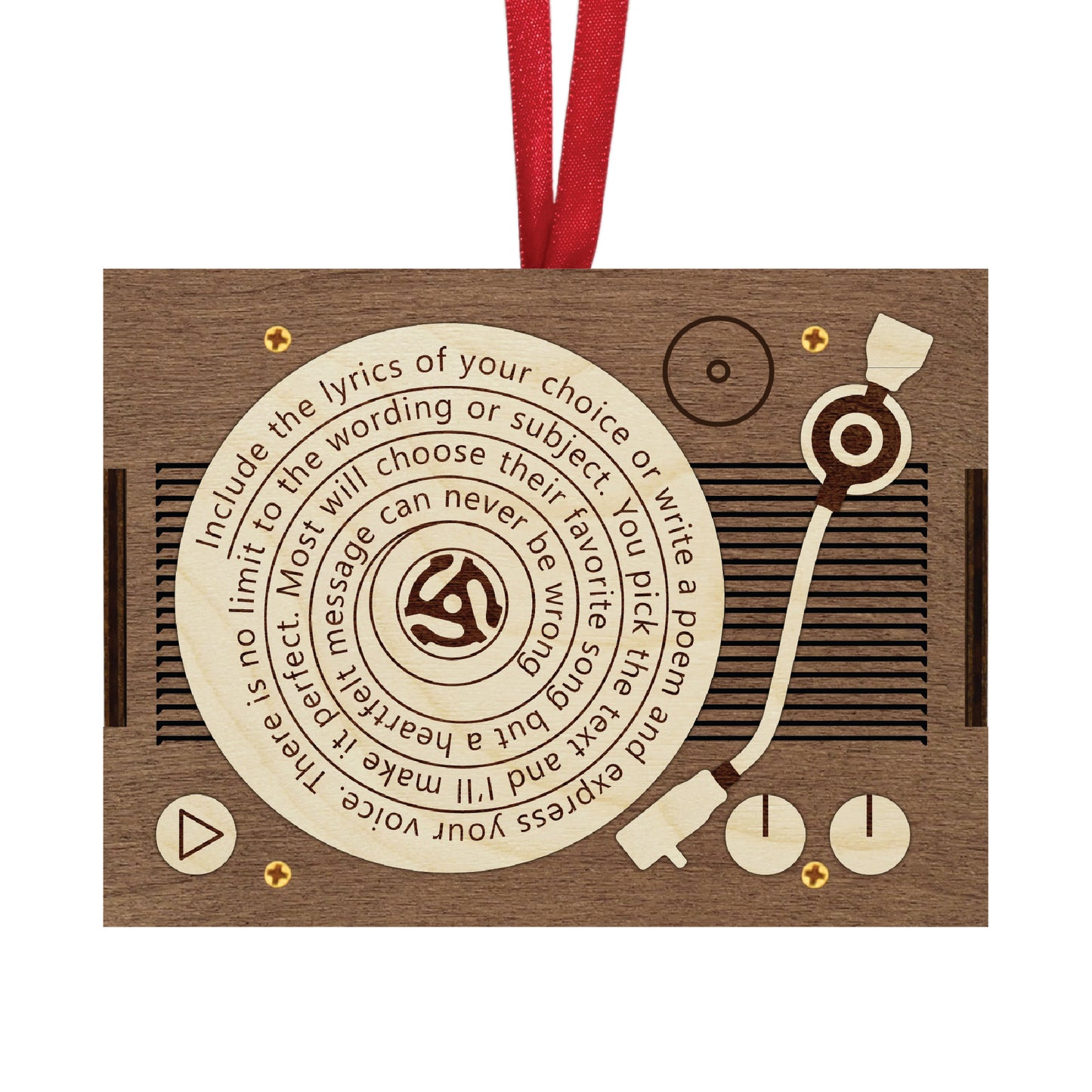 Record Player Lyrics MP3 Musical Ornament