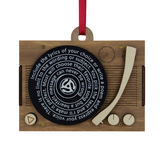Record Player Ornament - Personal Photo, Audio, & Lyrics