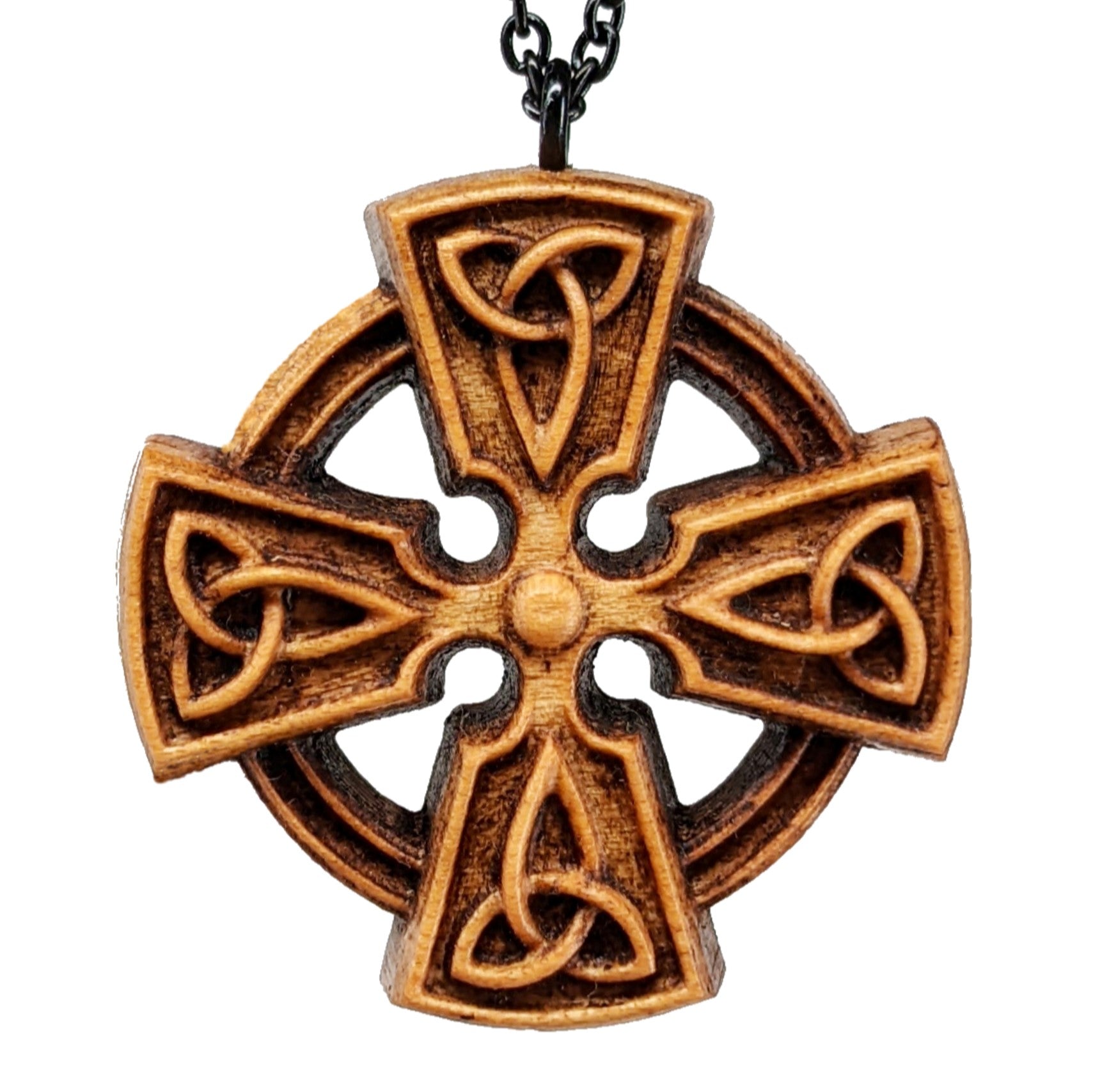 Celtic Wooden Cross Necklace