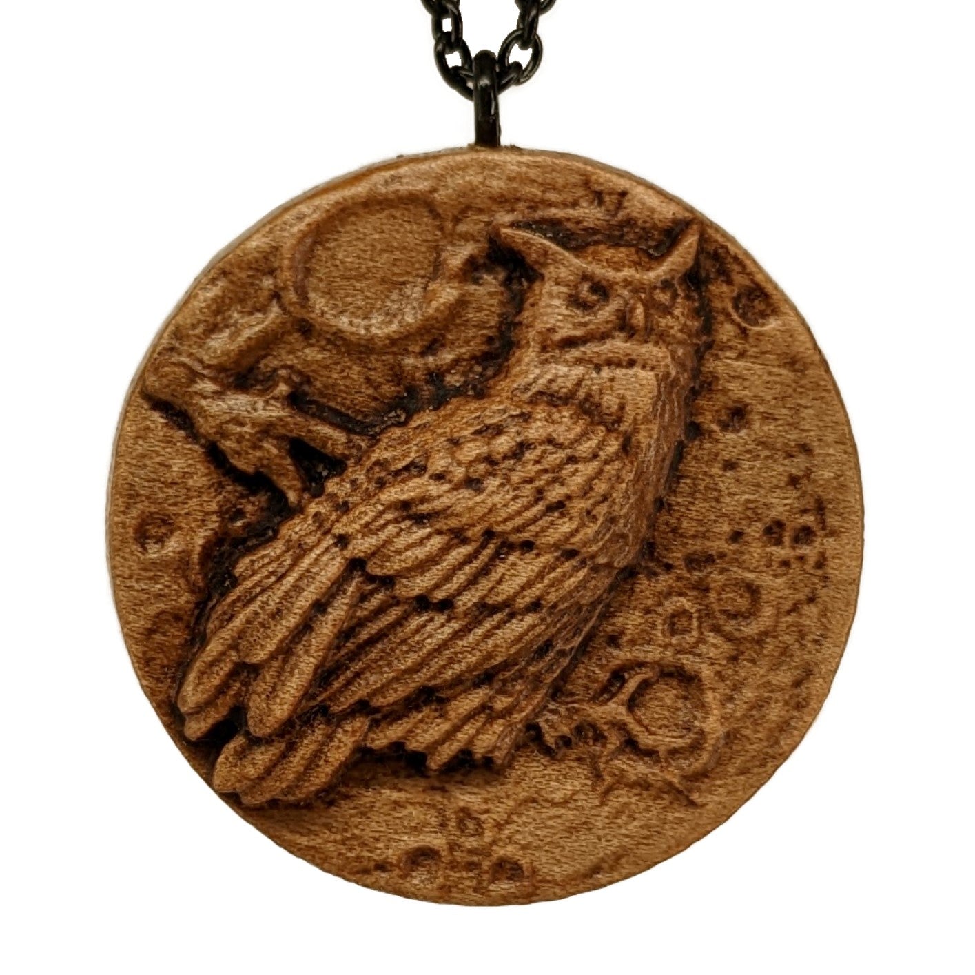 Eternal Love Hand Carved Wood Necklace Pendant