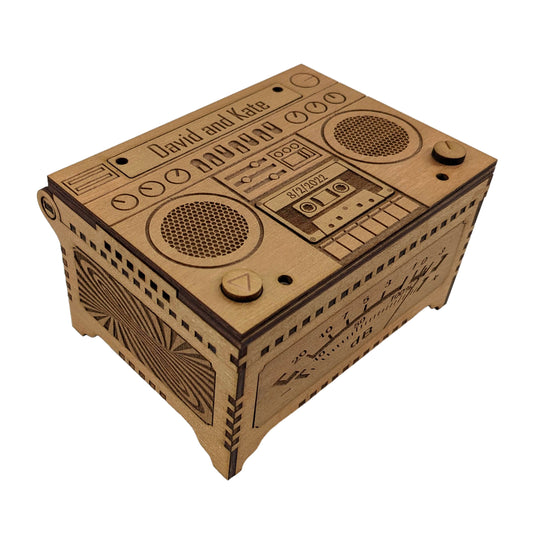 Engraved Boombox Music Box
