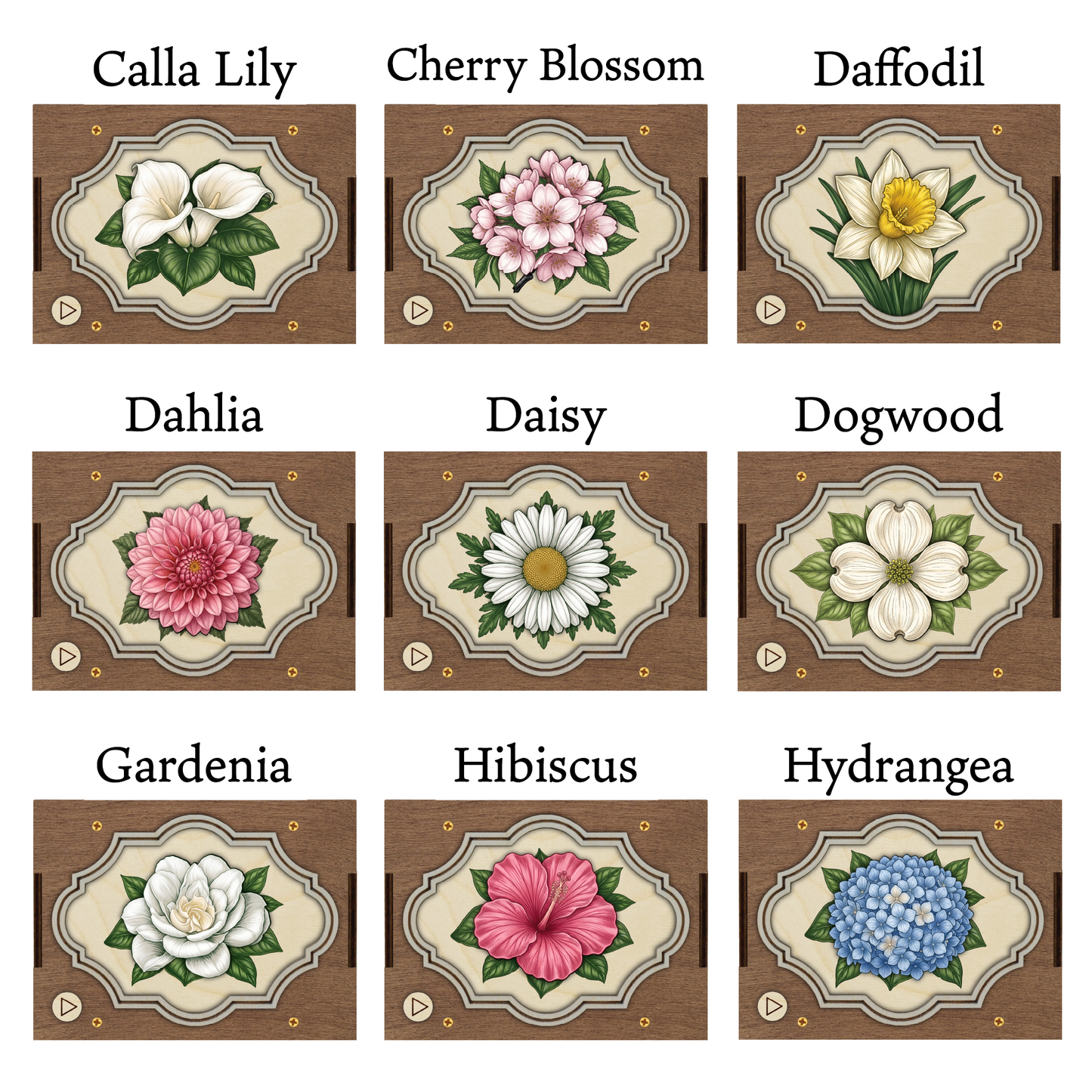 Flower MP3 Musical Ornament, 21 Flower Choices