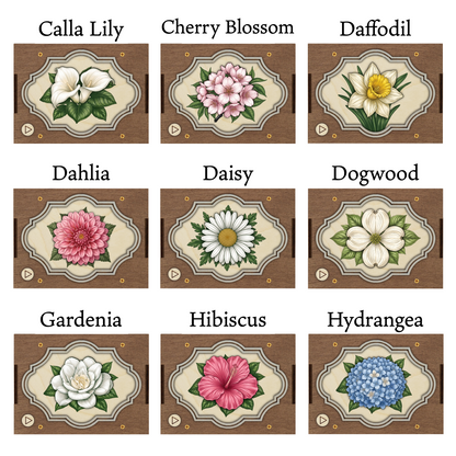 Flower MP3 Musical Ornament, 21 Flower Choices