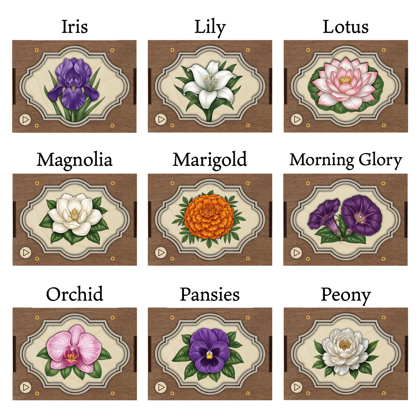 Flower MP3 Musical Ornament, 21 Flower Choices