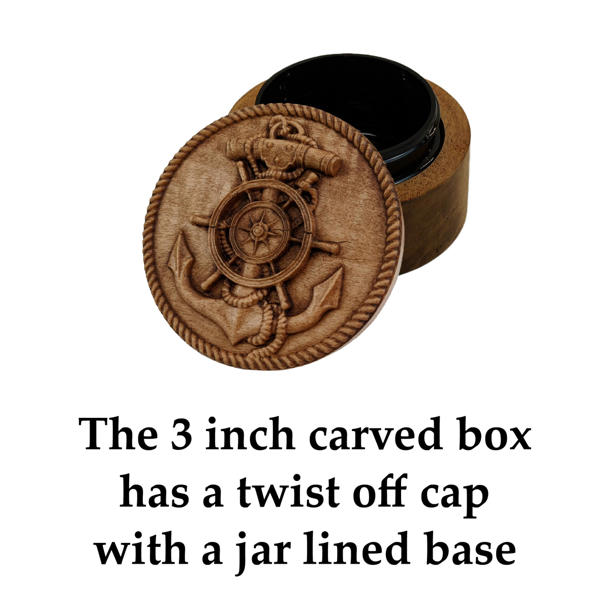 Anchor & Wheel Carved Box