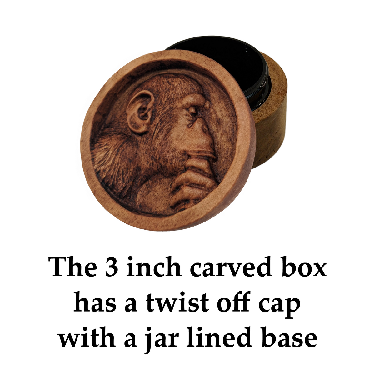 Ape Thinker Carved Box
