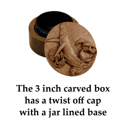 Whale & Dolphins Carved Box