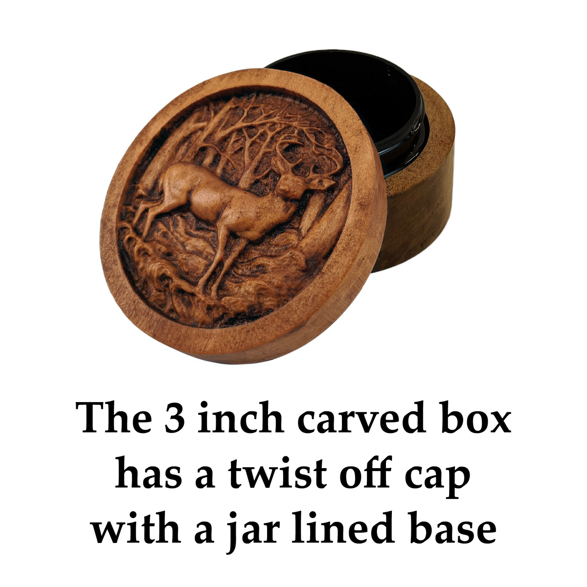 Deer in the Woods Carved Box