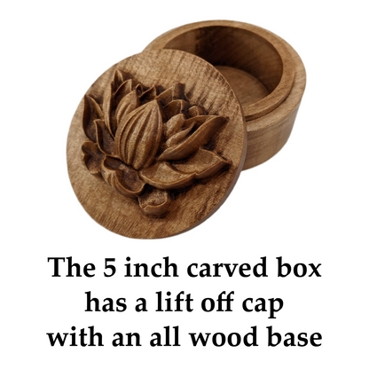 Lotus Flower Carved Box