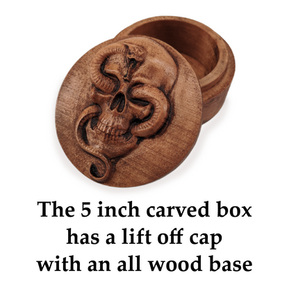 Skull & Snake Carved Box