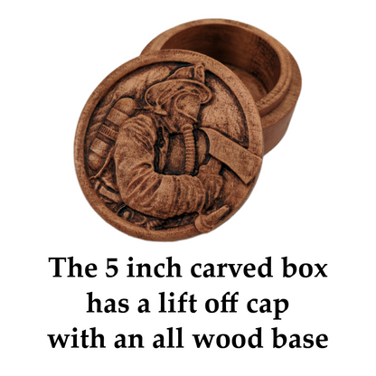 Firefighter Carved Box