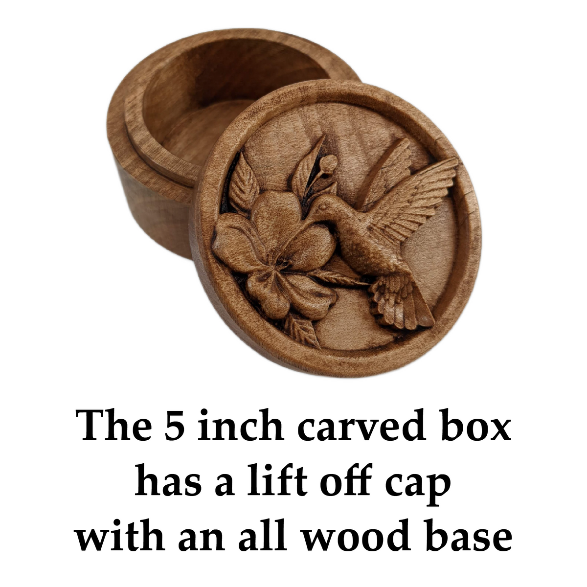 Hummingbird Carved Box