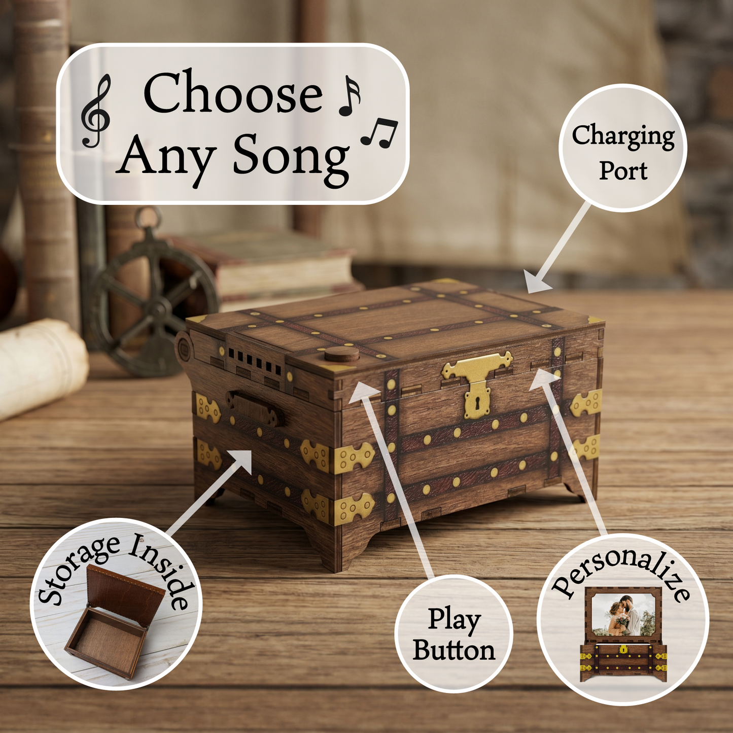 Treasure Chest MP3 Music Box