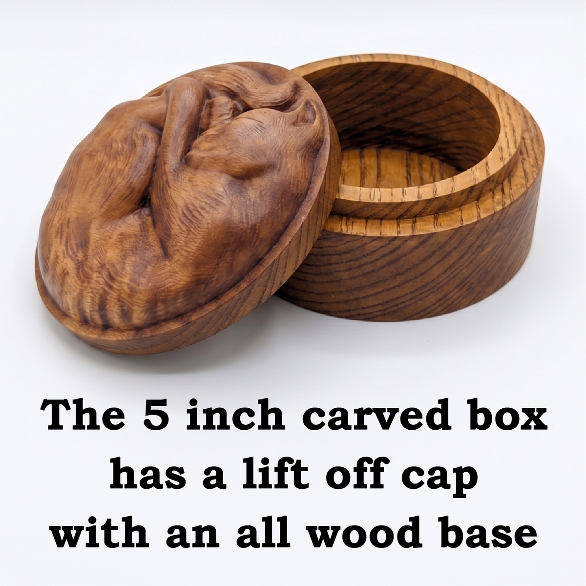 Sleeping Cat Carved Box