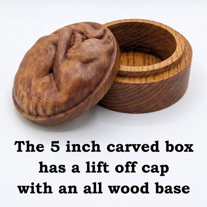 Sleeping Cat Carved Box