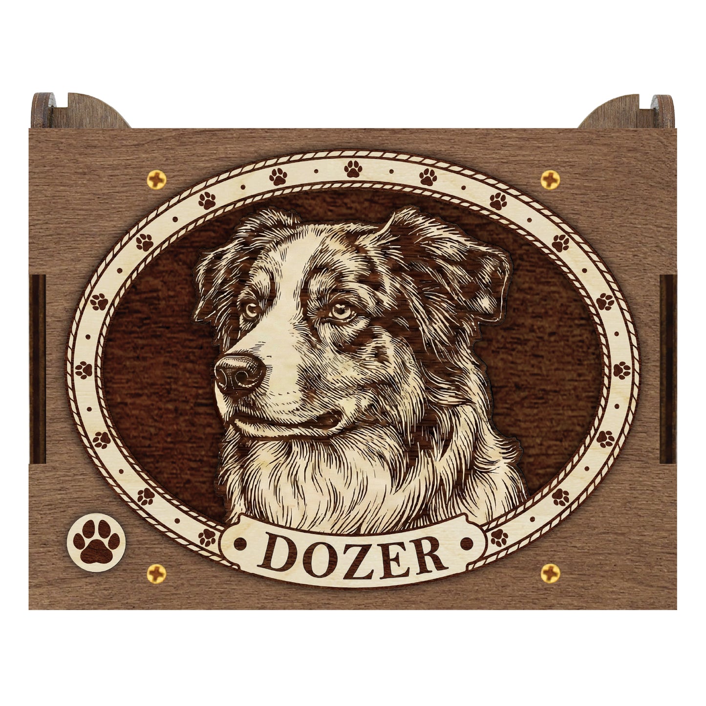 Australian Shepherd Dog Custom Memorial Music Box, Urn