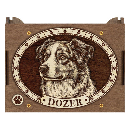 Australian Shepherd Dog Custom Memorial Music Box, Urn