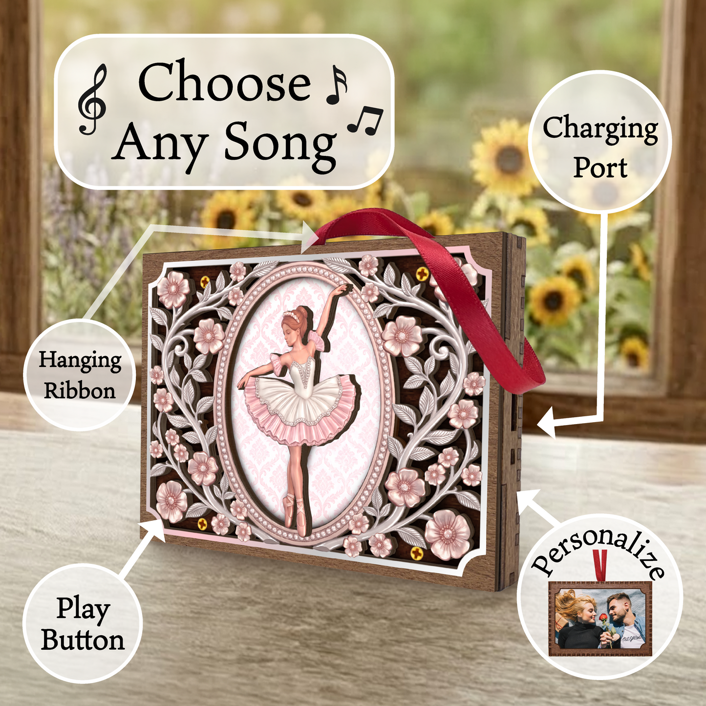 Ballerina Dancer MP3 Musical Ornament