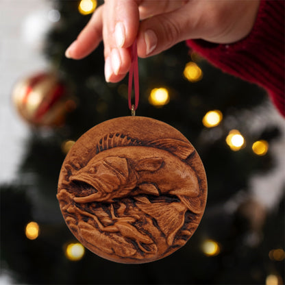 Fish Carved Wood Ornament