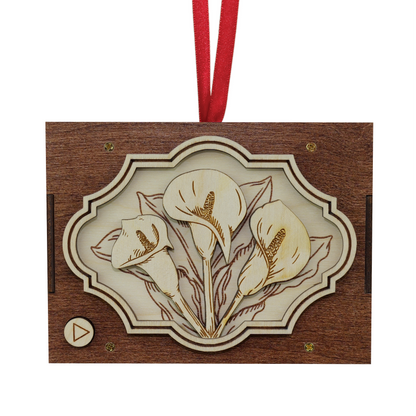 Engraved Flower Ornament | 21 Flower Choices