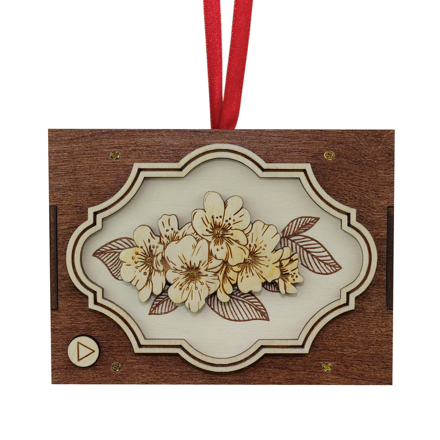 Engraved Flower Ornament | 21 Flower Choices