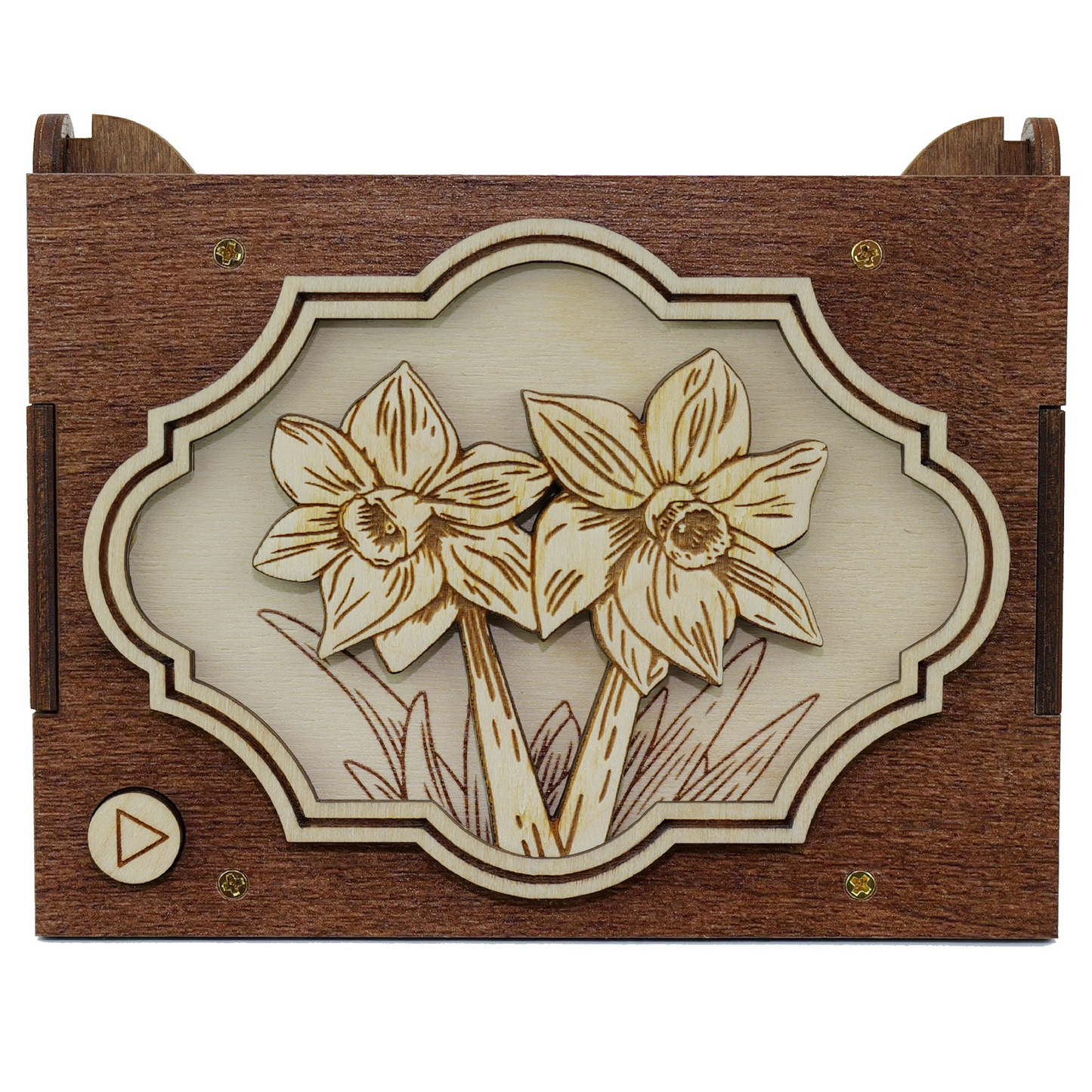 Engraved Flower Music Box - 21 Options