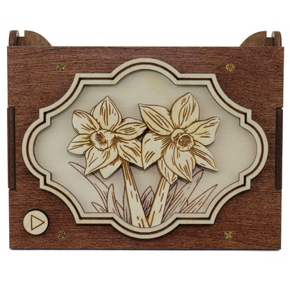 Engraved Flower Music Box - 21 Options