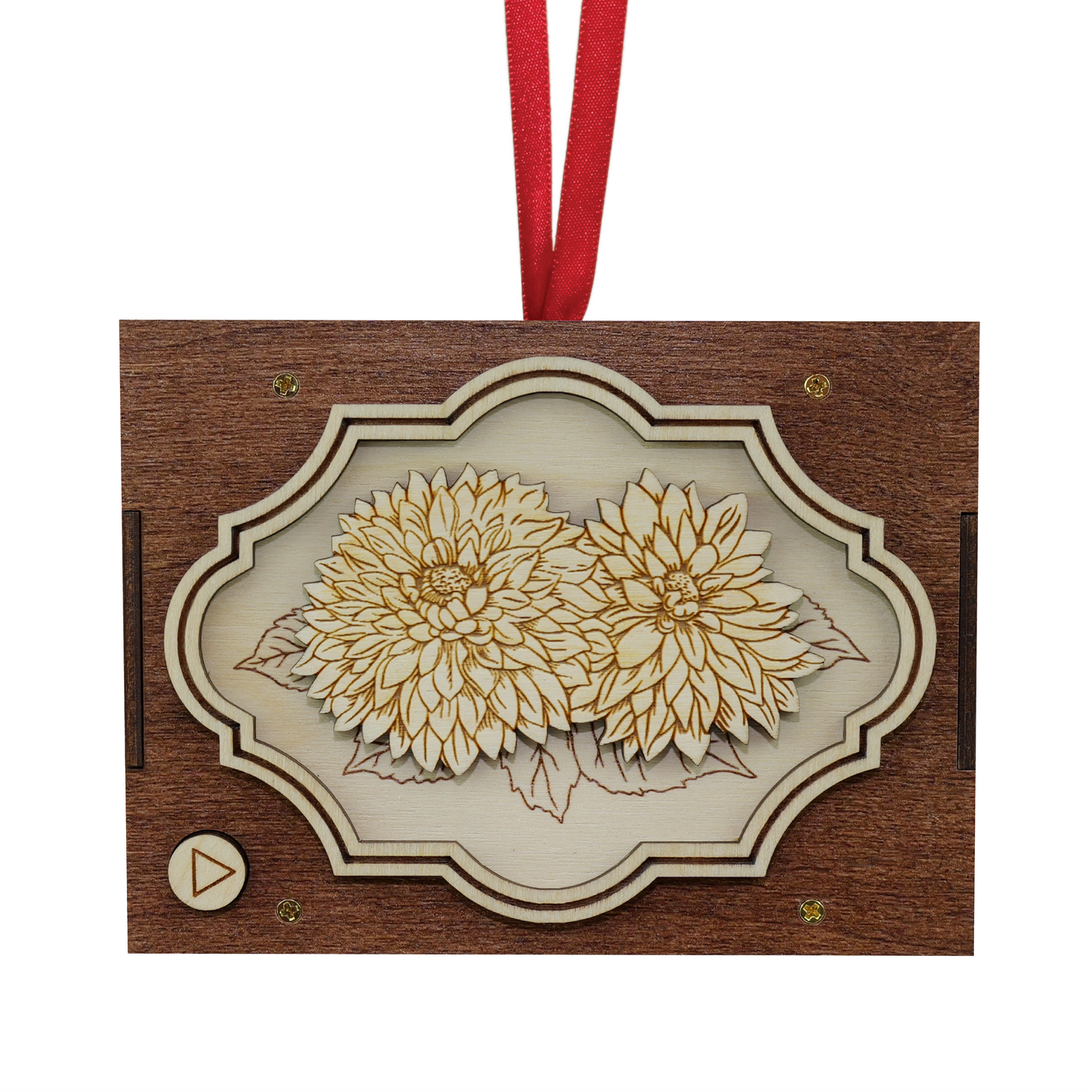 Engraved Flower Ornament | 21 Flower Choices