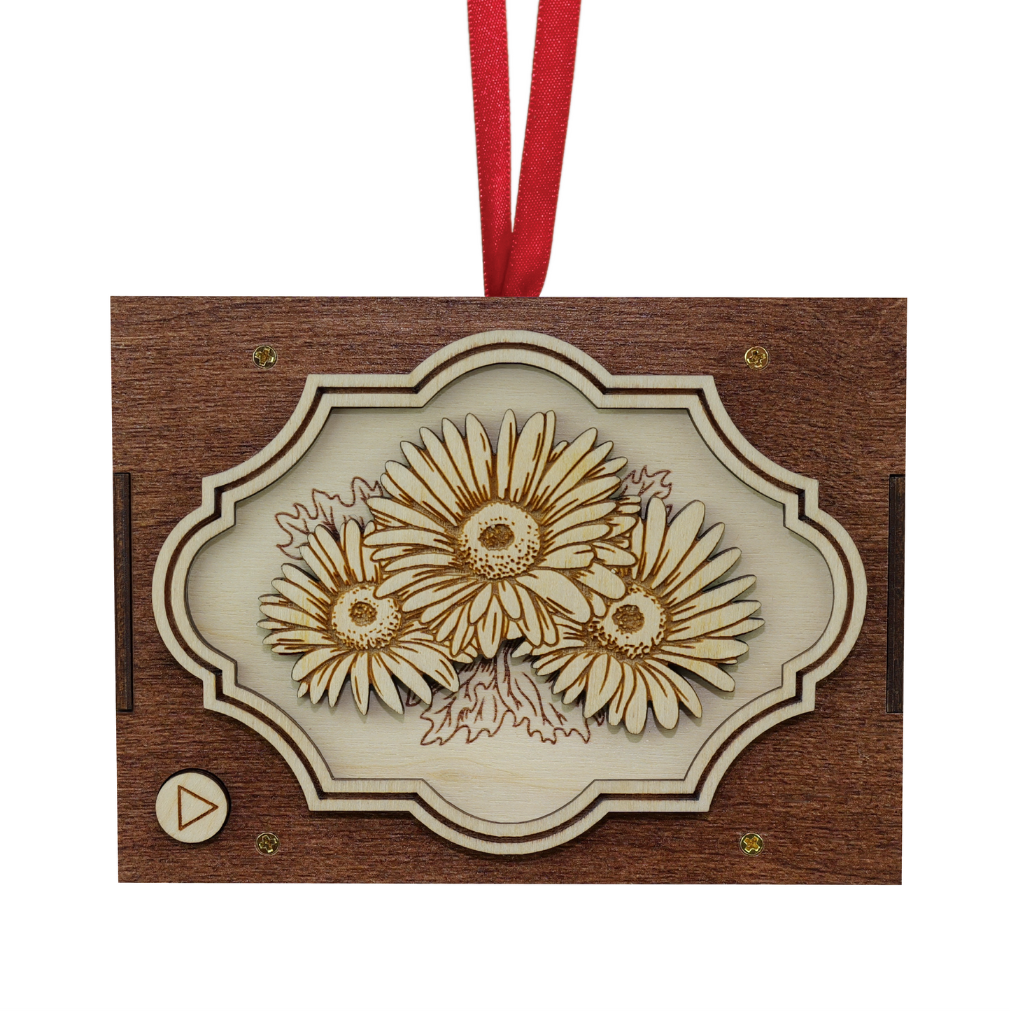 Engraved Flower Ornament | 21 Flower Choices