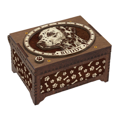 Dalmatian Dog Custom Memorial Music Box, Urn