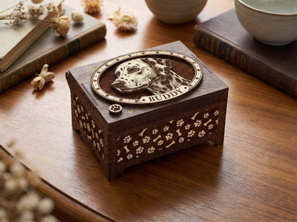 Dalmatian Dog Custom Memorial Music Box, Urn