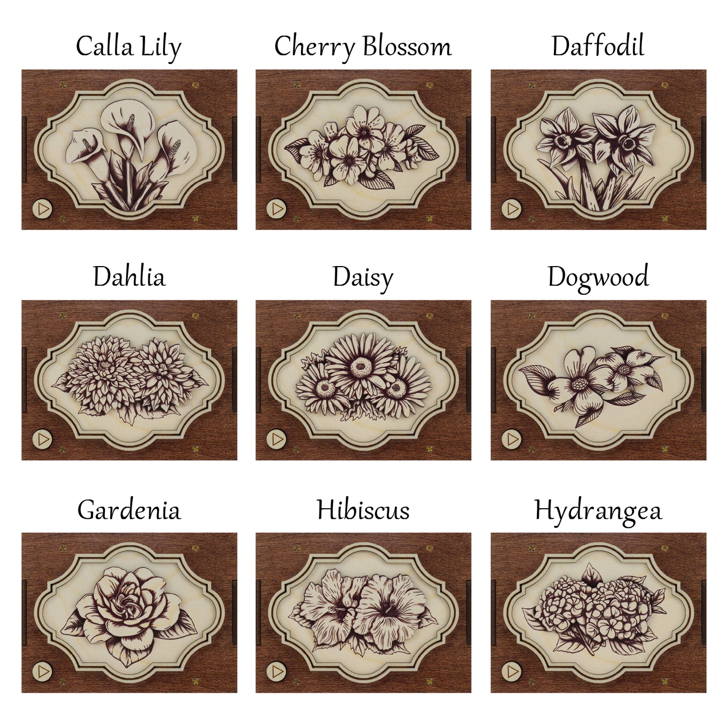 Flower MP3 Musical Ornament, 21 Flower Choices