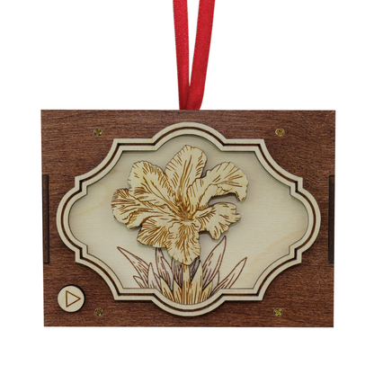 Engraved Flower Ornament | 21 Flower Choices