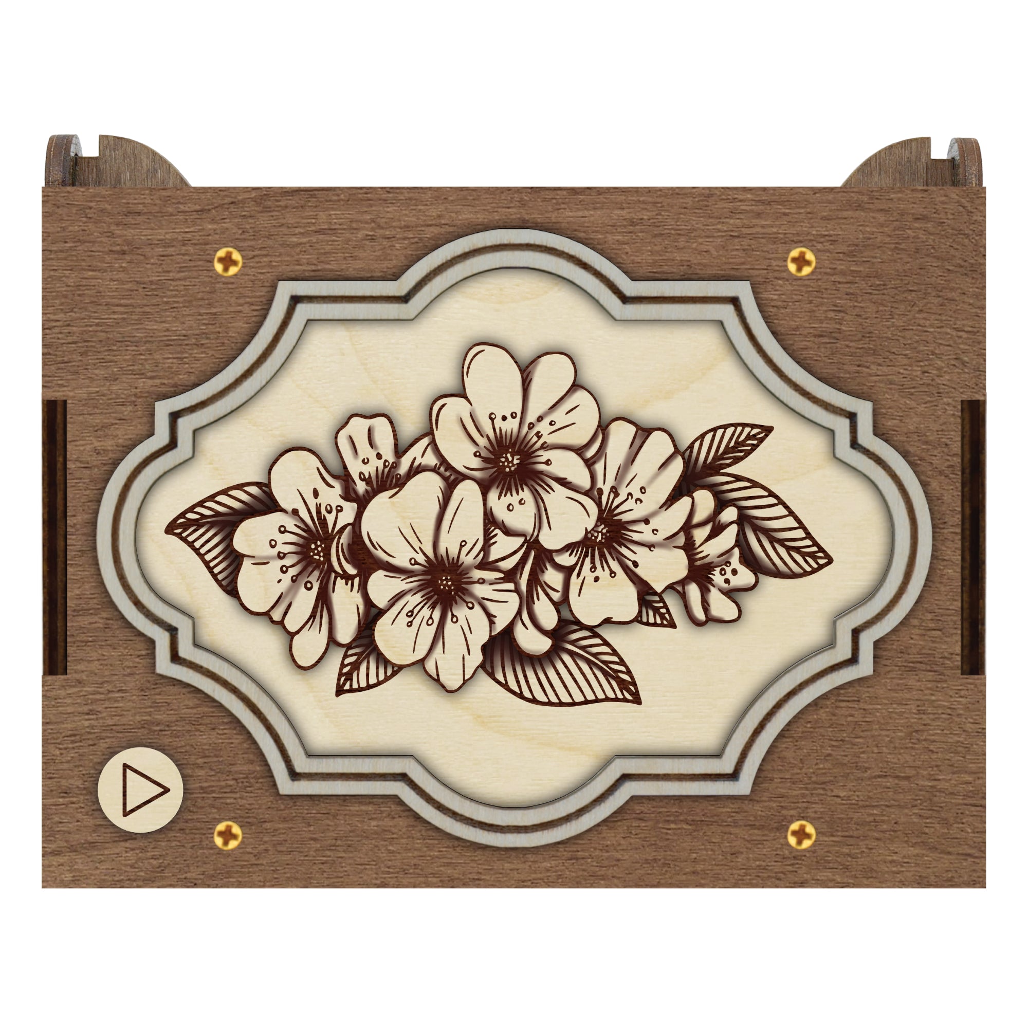 Cherry Blossom Flower MP3 Music Box, Plays Any Audio, Your Photo