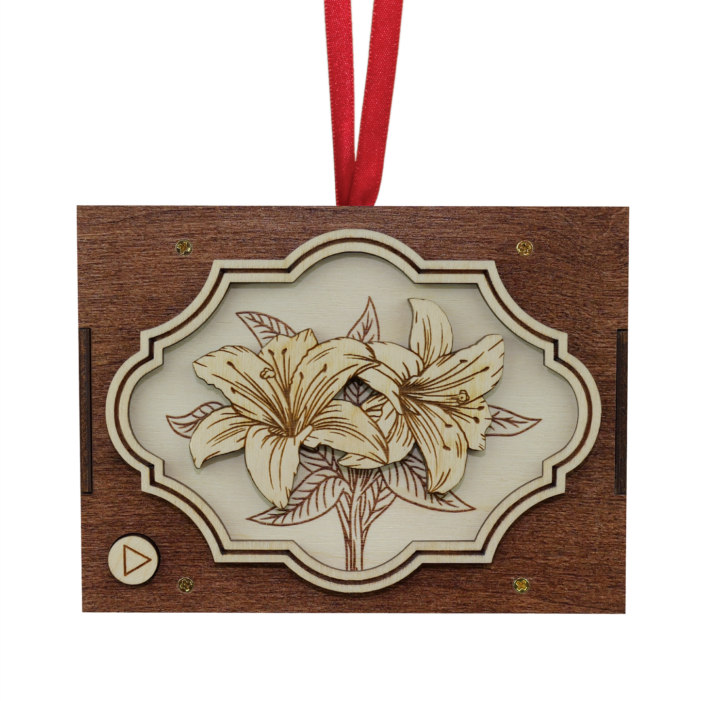 Engraved Flower Ornament | 21 Flower Choices