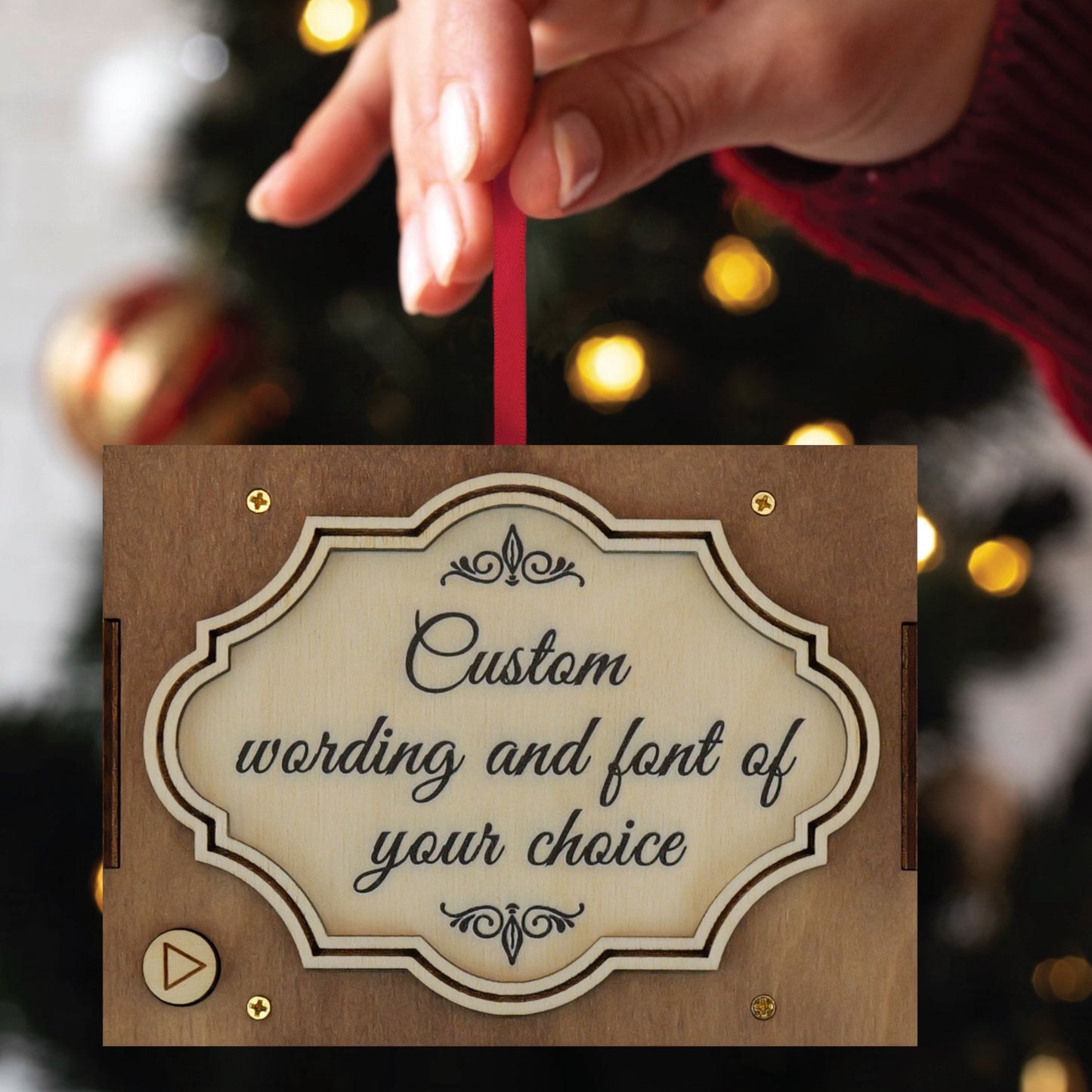 Custom Photo & Text Plaque Ornament