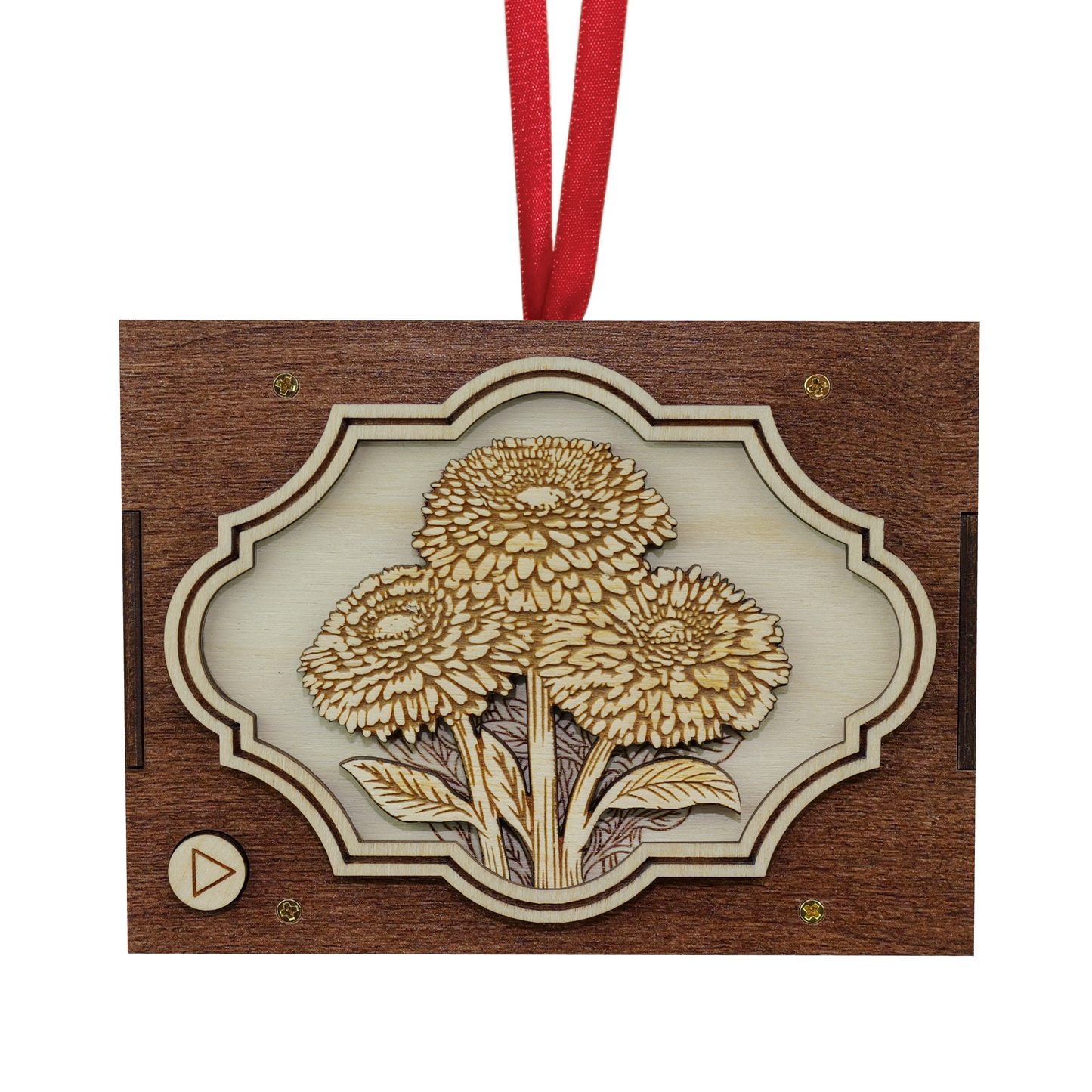 Engraved Flower Ornament | 21 Flower Choices