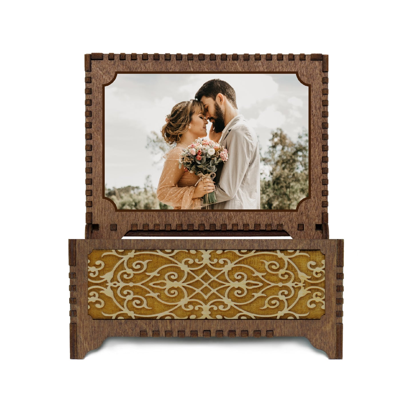 Engraved Angel Wings Music Box