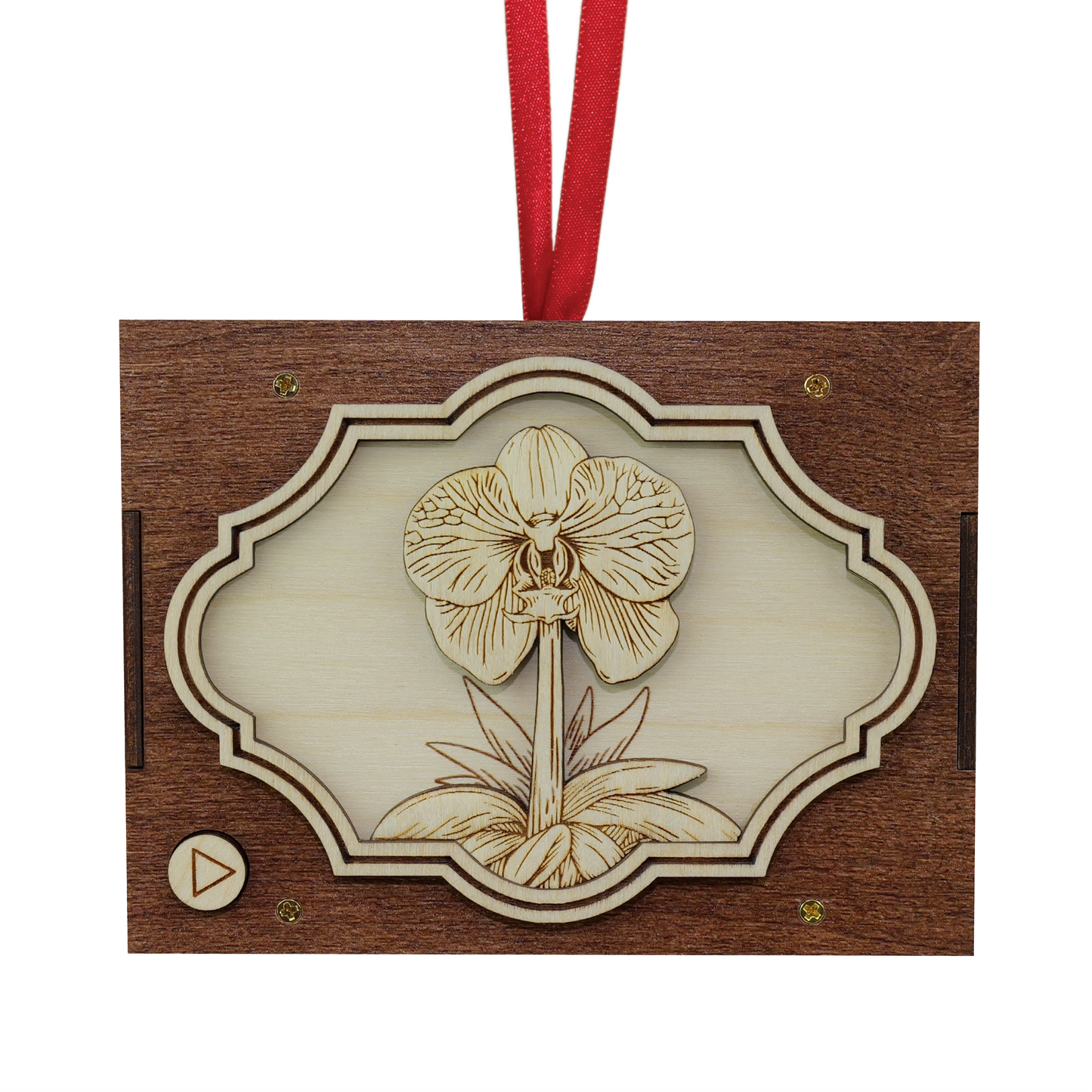 Engraved Flower Ornament | 21 Flower Choices