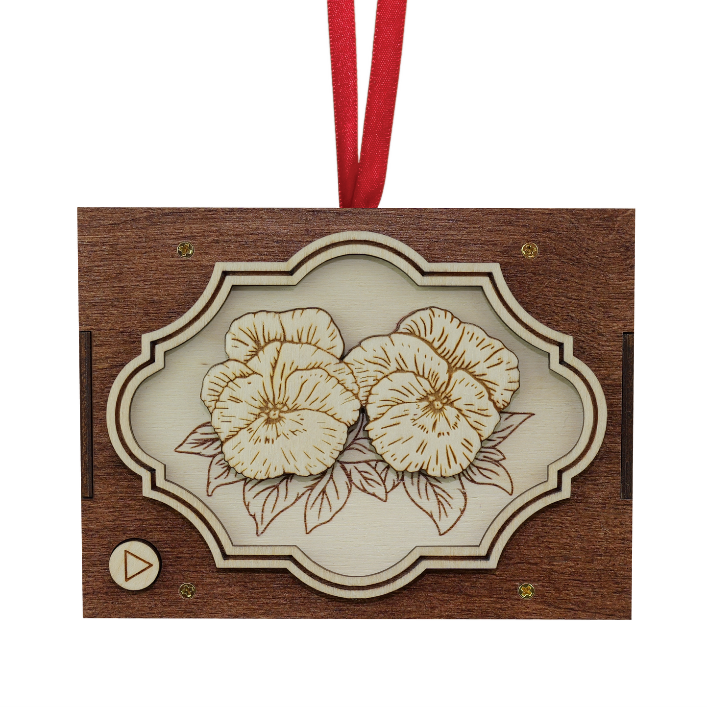 Engraved Flower Ornament | 21 Flower Choices